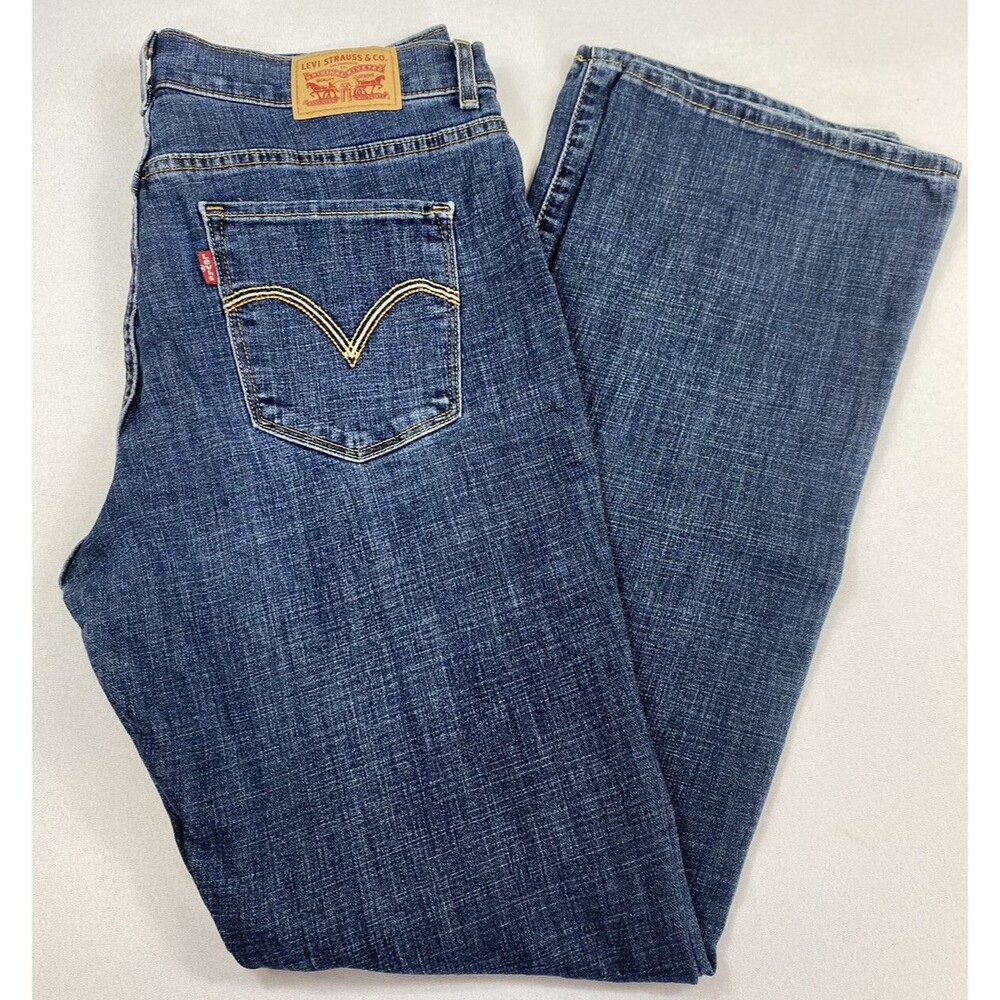 Levis Womens Dark Wash Classic Boot Cut 5 Pocket Denim Blue Jeans Size 10